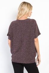 Glamorous Women's Lurex Cinched Knit Top - Be Stage Full Size Fashion